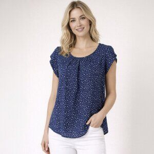 Alice Blue Polka Dot Short Sleeve Blouse